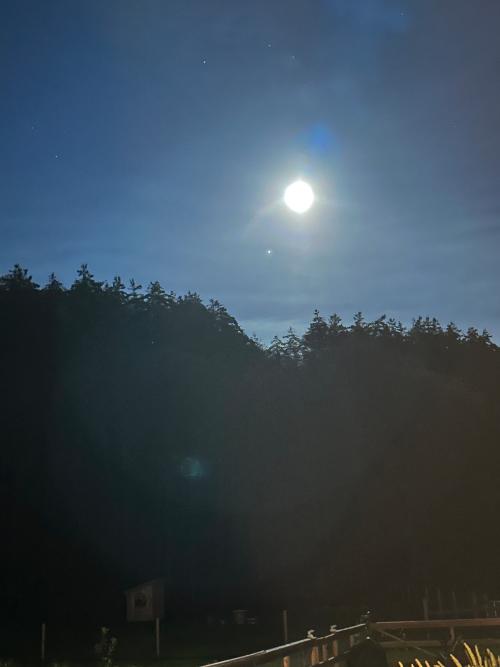 Moon rising over our mountain